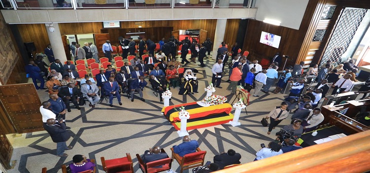 The body of the late judge lay in state after the special sitting in her honour